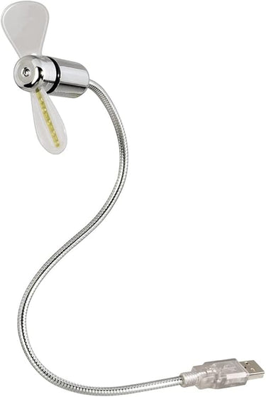 Hama | Mini ventilador con conexión USB para portátil - Ventilador flexible - Ventilador con luz LED que refleja la temperatura